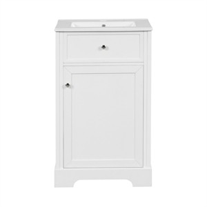 ChicFurnit Bathroom Storage Cabinets Bathroom Floor Storage Cabinet Functional Bathroom Cabinet with Drawer for Bathroom, White, 20"*18"*34" - 1 of 4