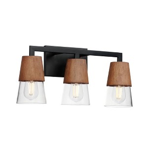 Maxim Lighting Carpenter 3 - Light Vanity in  Walnut/Black - 1 of 4