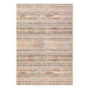 Modern Geometric Living Room Bedroom Area Rugs, Washable Soft Low Pile Floor Carpet with Stripped Lines for Dining Room - 1 of 4