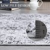 Acekool Washable Bedroom Area Rug, Non Slip Low Pile Boho Floral Carpet, Soft Foldable Small Rug for Bedside, Living Room - 4 of 4