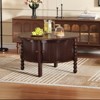 TiramisuBest 30.8" Square Coffee Table, Farmhouse Dark Brown 2-Tier Center Table with Storage Compartment - 4 of 4