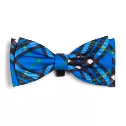 The Worthy Dog Bias Plaid Bow Tie Adjustable Collar Attachment Accessory