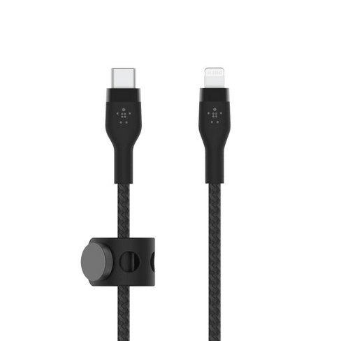Belkin BoostCharge Pro Flex USB-C Lightning Connector 6.6' Cable + Strap -  Black