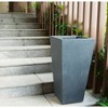 Square Concrete/Fiberglass Modern Tapered Indoor/Outdoor Planter Charcoal Gray - Rosemead Home & Garden, Inc. - 3 of 4