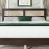 Queen Size Wooden Platform Bed with Rattan Headboard for Bedroom - 2 of 4