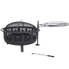 Sunnydaze Outdoor Portable Camping or Backyard Steel Large All Star Fire Pit Bowl with Spark Screen and Cooking Grate - 30" - Black - 3 of 4