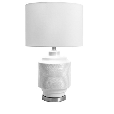 nuLOOM Fremont Ceramic 24" Table Lamp Lighting - White 24" H x 14" W x 14" D