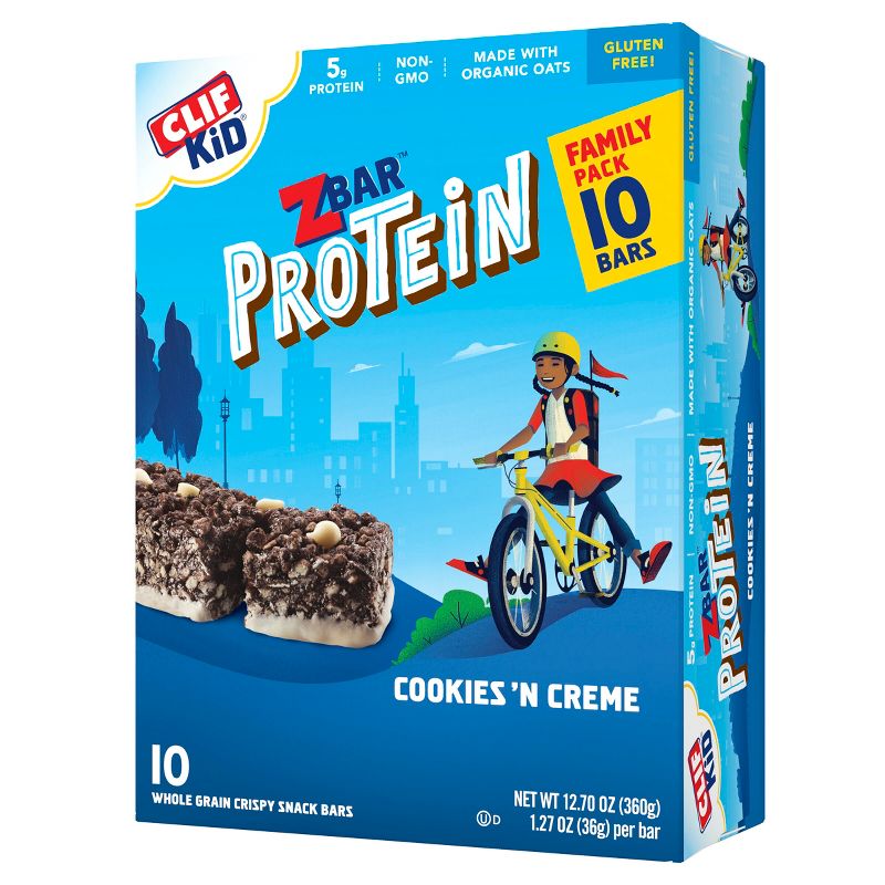 CLIF Kid ZBAR Protein Cookies &#39;N Creme Snack Bars - 12.7oz/10ct, 1 of 12