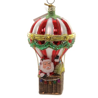 Noble Gems 6.0" Santa In Hot Air Balloon Christmas Ornament  -  Tree Ornaments