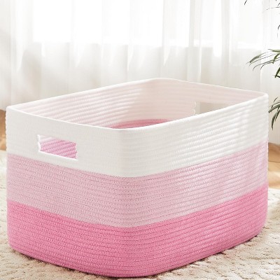 Blanket Basket,Rectangle Woven Baskets for Storage,65L Laundry Basket