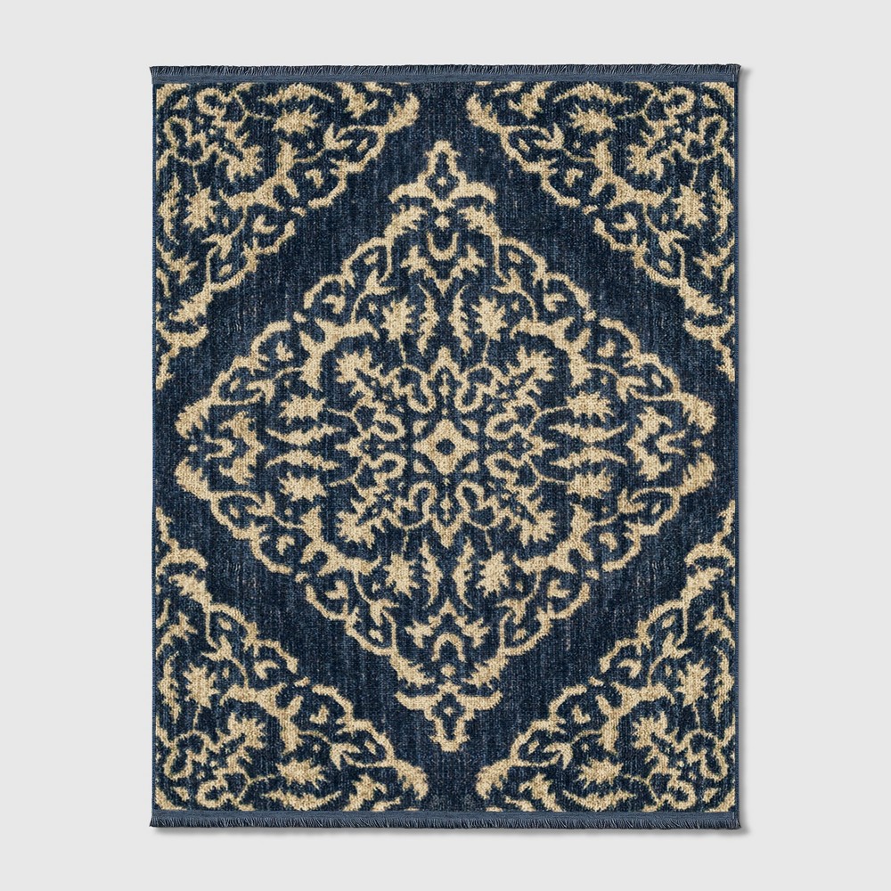 10'x13' Medallion Woven Area Rug Dark Blue - Threshold™