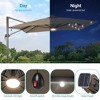 Sonkuki 10x8FT Round Offset Outdoor Patio Solar LED Cantilever Umbrella w/Aluminium Pole, 360° Rotation and Canopy Angle Adjustment - 4 of 4