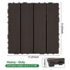 DSVIMOY 11.8" Patio Deck Tiles, 9pcs DIY Module Interlocking Decking Tiles, Floor Tile for Porch Poolside, Balcony, Coffee, 11.8"*11.8"*0.98" - 3 of 4