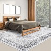 Non-Slip Washable Vintage Area Rug, Low-Pile Distressed Print Carpet for Living Room, Bedroom & Entryway – Stain-Resistant, Pet-Friendly - 3 of 4