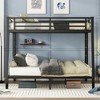 Full XL Over Queen Bunk Bed with Ladder and Guardrails for Teens and Adults - 2 of 4
