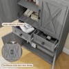 Storage Cabinet with Adjustable Shelves for Bathroom, Living Room, Kitchen Pantry Cabinet - 4 of 4