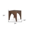 HomeRoots 24" Brown Wood Modern Arched Square End Table - 3 of 4