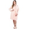 Memoi Women's Lace Applique Cotton Blend Robe with Satin Weave Trim - 4 of 4