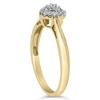14K Yellow Gold Plated Silver 1/10 Cttw Round-Cut Diamond Heart Engagement Ring - 4 of 4