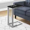 FONTOI End Tables Modern Geometric Stylish Side Table with Metal Frame Circular Design for Functional Home Decor, Black, 24"*11"*4" - 3 of 4