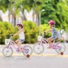 Gymax 14"/16"/18" Kids Bike Bicycle w/ Height Adjustable Handlebar & Seat Removable Basket Training Wheels for 3-5/4-7/4-8 Years Old Pink/Purple - 3 of 4