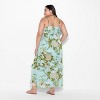 Women's Tie Front Ruffle Midi A-Line Dress - Wild Fable™ Blue - 3 of 3