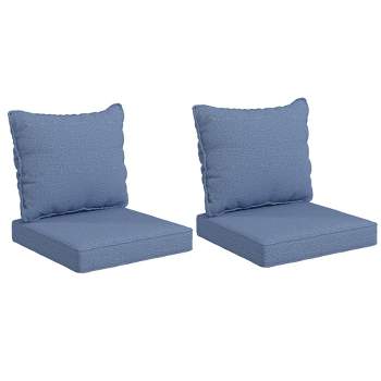 Outsunny Patio Chair Cushions with Seat Cushion & Backrest, Fade Resistant Seat Replacement Cushion Set