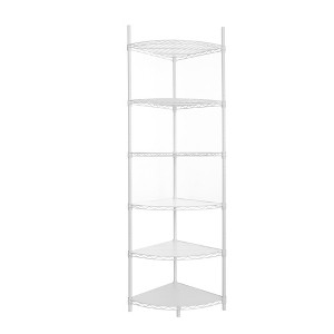 Dolonm 6-Tier Heavy Duty Corner Shelf, Adjustable  Metal Rack  Corner Storage Display Chrome Rack for Bathroom/Kitchen/Office - 1 of 4