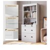 71" Tall Bookcase with 3 Drawers and 3 Open Shelves White Storage Cabinet for Living Room - 4 of 4