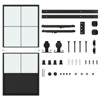 Karl Home 30 in. x 84 in. 3 Panel 3/4 Lite Clear Glass Black Finished Glass Sliding Barn Door with Hardware Kit - 3 of 4