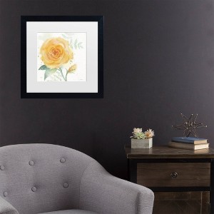 Trademark Fine Art Sheila Golden The Yellow Rose Matted Framed Art - 1 of 4