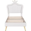 Streamdale LED Light Twin Bed, Modern Princess Crown Headboard - 4 of 4