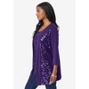 Roaman's Women's Plus Size Sequin-Panelled Tank & Cardigan Set - 4 of 4