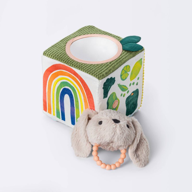 Fruit and Vegetable Interactive Plush Cube with Rabbit Rattle - Cloud Island&#8482;, 4 of 5