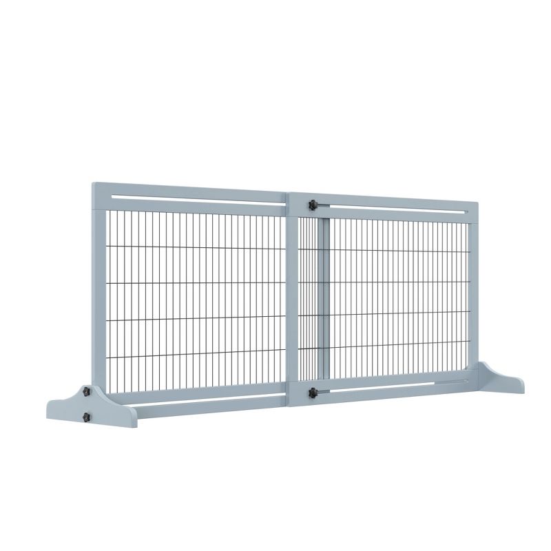 PawHut 72" W x 27.25" H Extra Wide Freestanding Pet Gate with Adjustable Length Dog, Cat, Barrier for House, Doorway, Hallway, 1 of 7