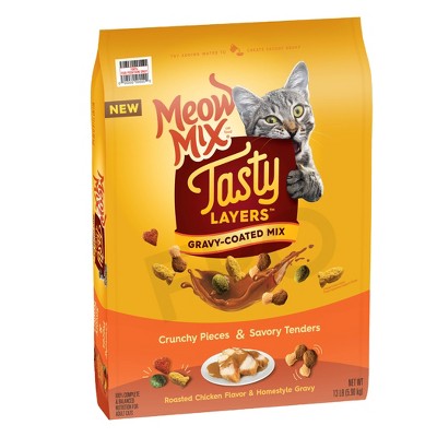 Meow Mix Tasty Tasty Layers Roasted Chicken Flavor and Homestyle Gravy Dry Cat Food - 13lbs