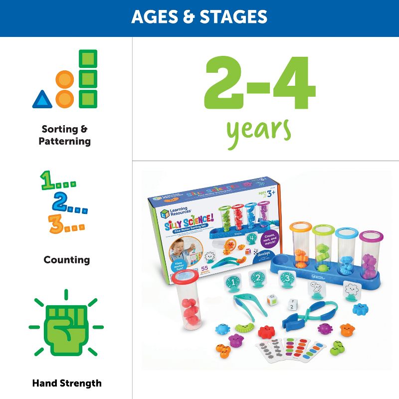 Learning Resources Silly Science Fine Motor Sorting Set - 55 Pieces, Age 3+ Preschool Science Toys and Games, 4 of 6
