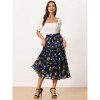INSPIRE CHIC Women's Floral Elastic Waist Tiered Ruffle Boho Midi Skirts - 2 of 4