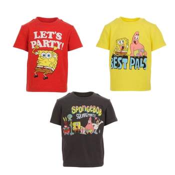 SpongeBob SquarePants 3 Pack T-Shirts Little Kid to Big Kid
