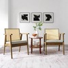 Modway  Thera Set of 2 Vegan Leather and Rattan Accent Chairs in Weathered Oak Stone - 2 of 4
