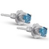Pompeii3 1/3ct Blue Diamond Studs 14 Karat White Gold - 4 of 4