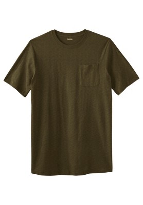 KingSize Shrink-Less Lightweight Longer-Length Crewneck Pocket T-Shirt