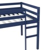PAGED Rubber Wood Twin Size Loft Bed, Modern Low Bed Frame with Ladder and Guardrail, Bunk Bed for Boy and Girl - 3 of 4