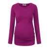 Clearlove Womens Maternity Shirt Fall Long Sleeve Crew Neck T-Shirts Pregnancy Clothes Side Ruched Tunic Tops - 3 of 4