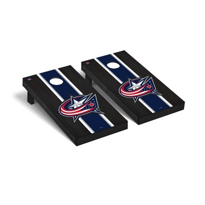 NHL Columbus Blue Jackets Premium Cornhole Board Onyx Stripe Version