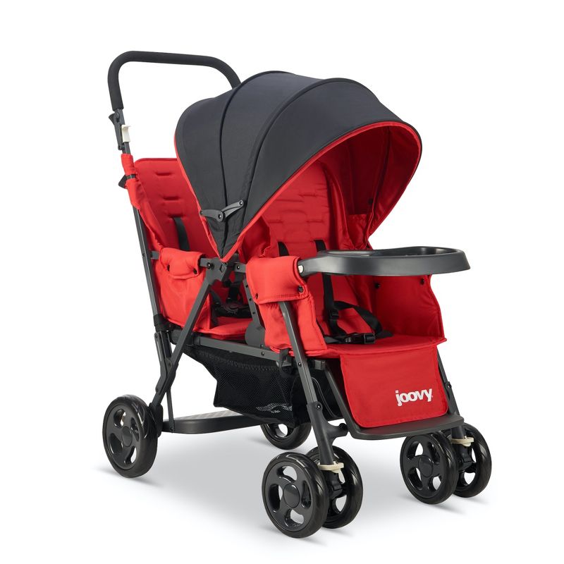 Joovy Caboose Too Sit And Stand Tandem Double Stroller, Red, 1 of 5