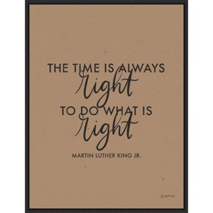 18" x 24" Words of Wisdom IV Black - The Time is Right by Becky Thorns Framed Canvas Wall Art Black - Amanti Art - 1 of 4