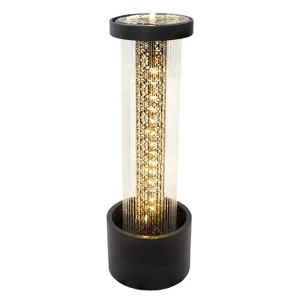 Sunnydaze 41.25" H Glittering Rain Zinc Outdoor Water Fountain with Warm White LED Lights - 1 of 4