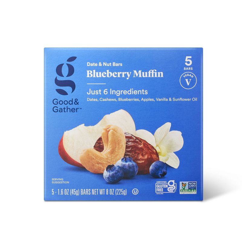 Blueberry Muffin Date &#38; Nut Bars - 8oz/5ct - Good &#38; Gather&#8482;, 1 of 5