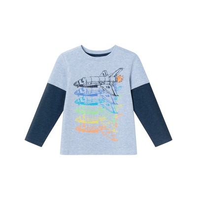 Andy & Evan  Toddler  Long Sleeve Two-Fer Graphic Tee Shirt